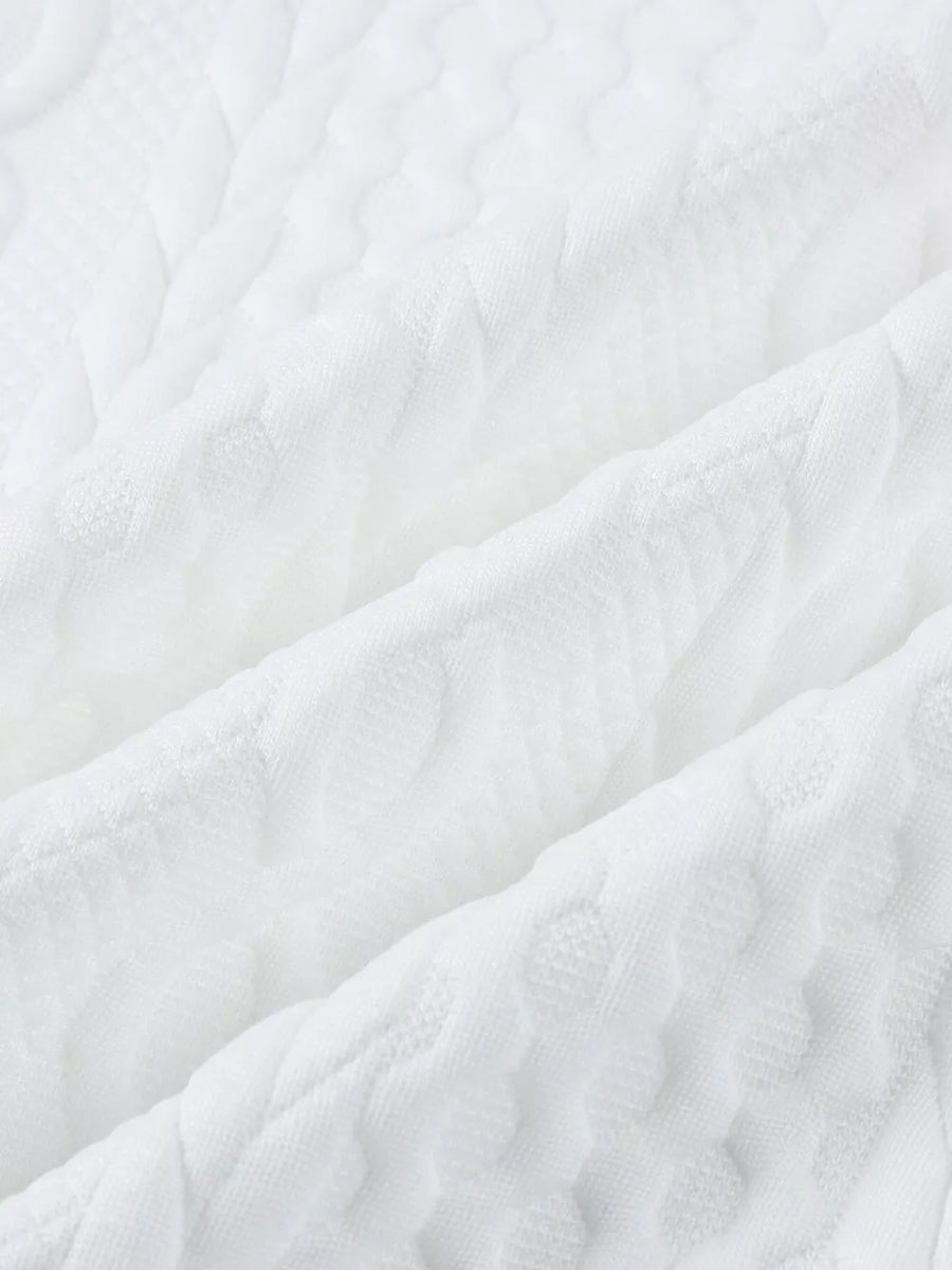 Textured Knit Crewneck Sweatshirt in White, view 12