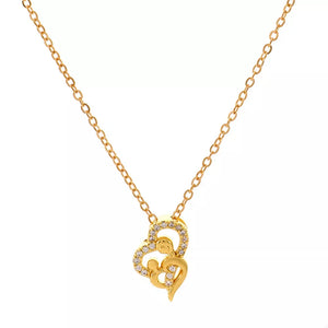 gold necklace with collarbone length and clasp