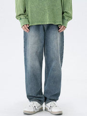 Men S Vintage Wash Relaxed Fit Jeans in Black