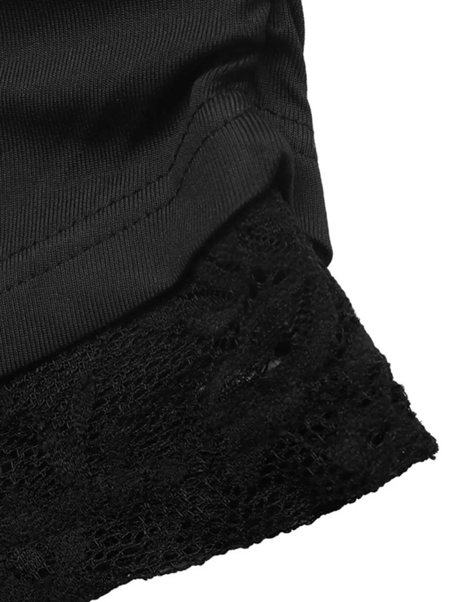 one-shoulder top in Black