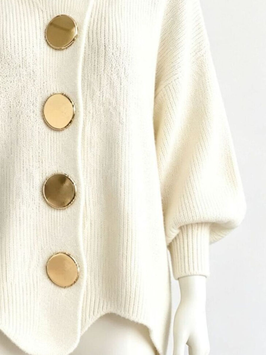 glam cardigan in White with collared