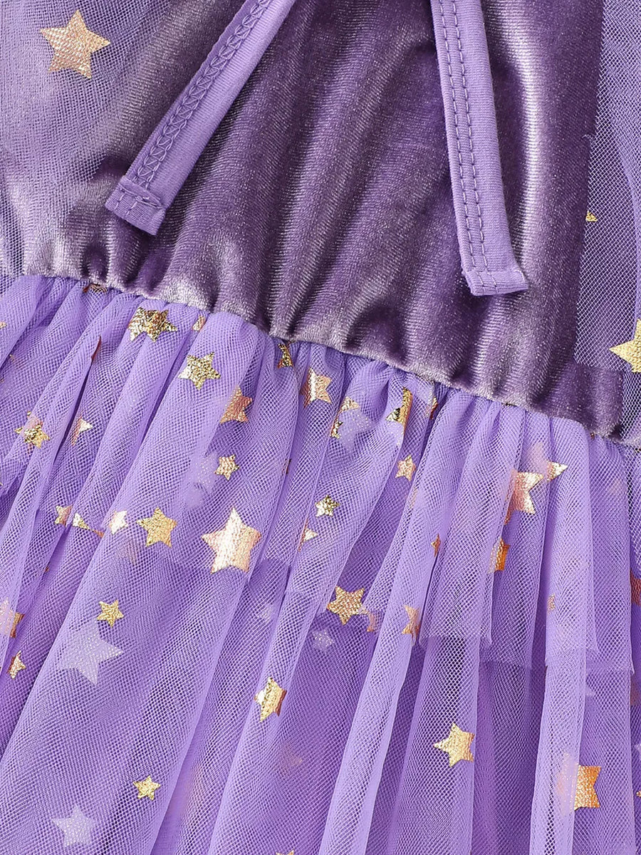 Light Purple dress with knee-length and pullover