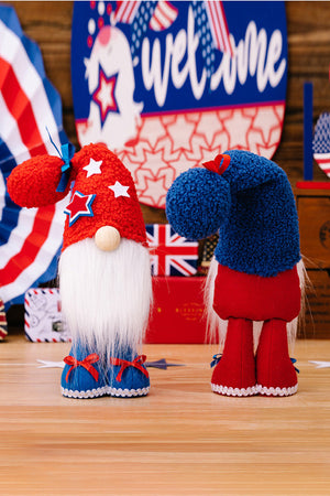 Stars & Stripes gnomes in multicolor with white beards and festive hats, perfect for 4th of July decor.