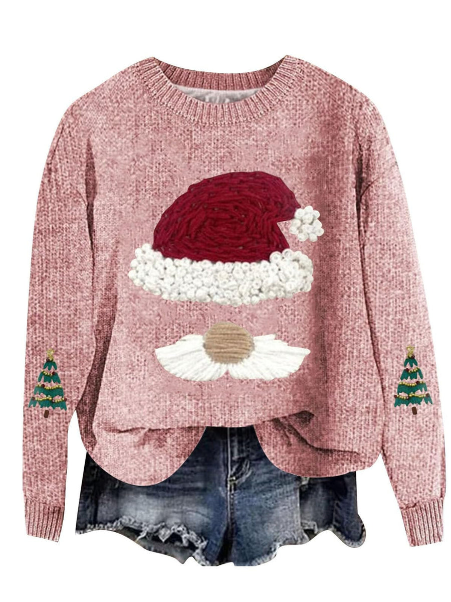 Green pullover sweater with stretch and long sleeve