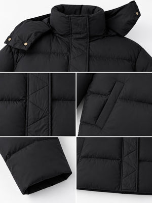 White puffer jacket with zipper and long sleeve