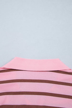 light pink polo shirt with stretch and long sleeve