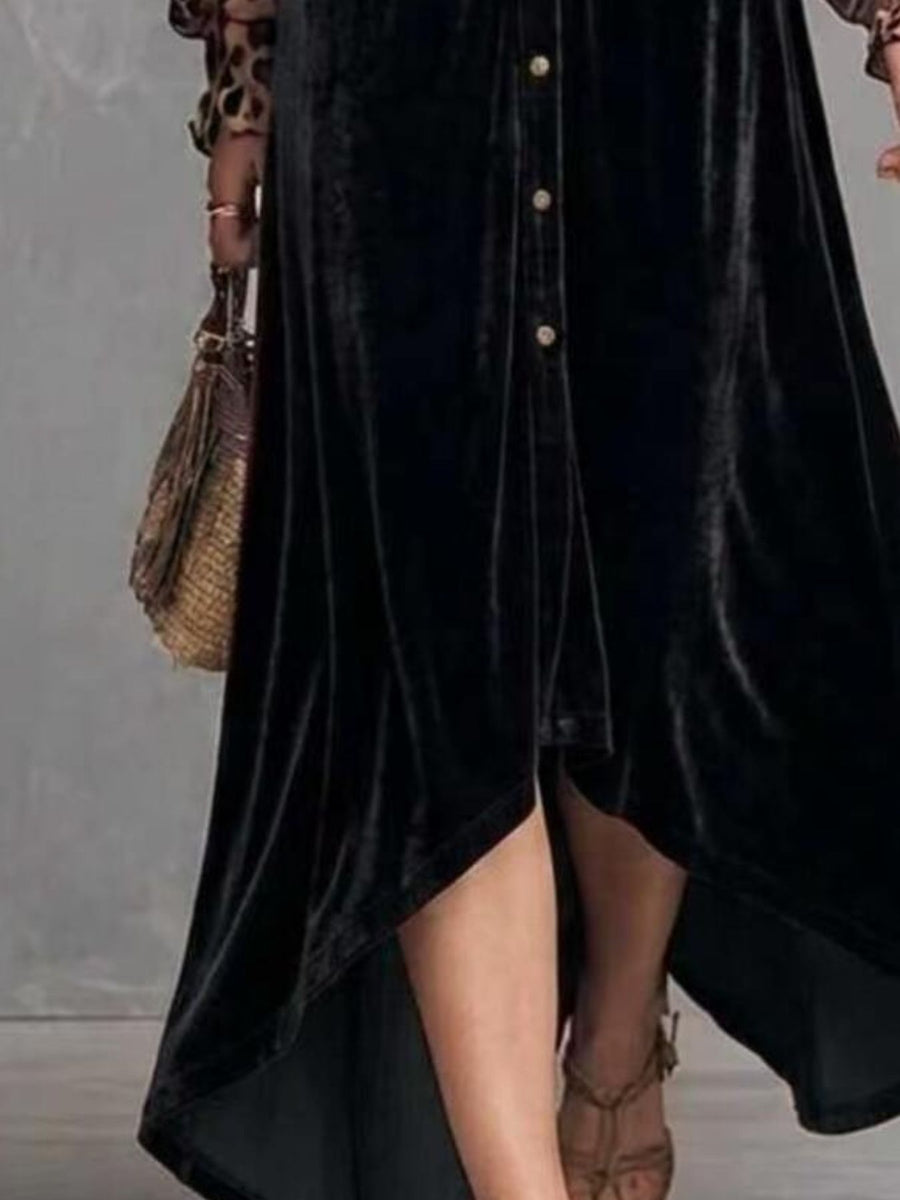 maxi dress featuring leopard-print in dark teal with 100% polyester Care instructions: Machine wash cold texture