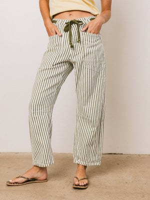 Drawstring Wide Leg Cropped Jeans in slate gray with drawstring waist