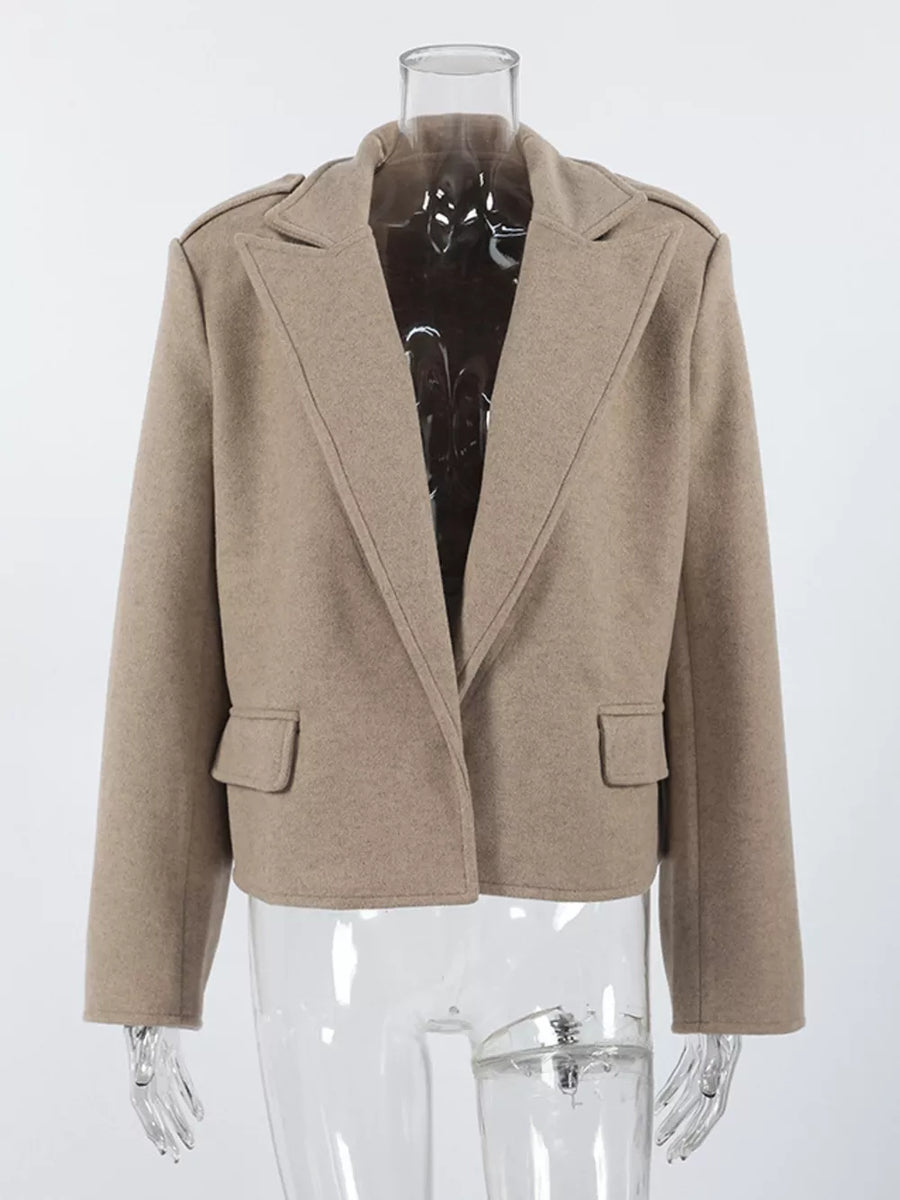 classic blazer in Gray with notch lapel