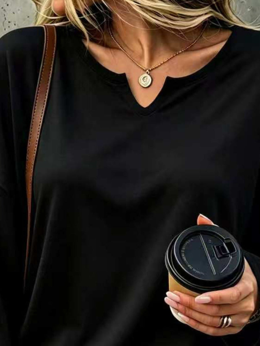 Dusty Pink t-shirt with hip-length and pullover