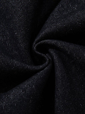 jeans in Black with color-block and buttoned