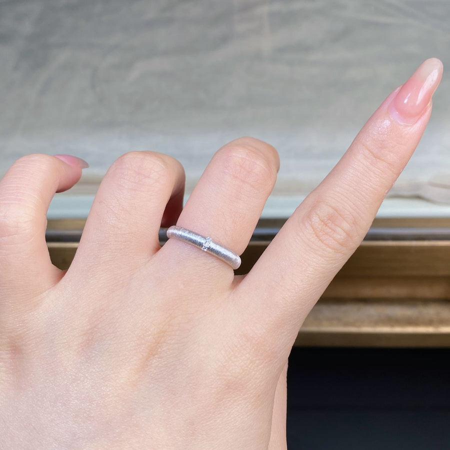 925 Sterling Silver Zircon Ring 18K Gold-Plated in Gold