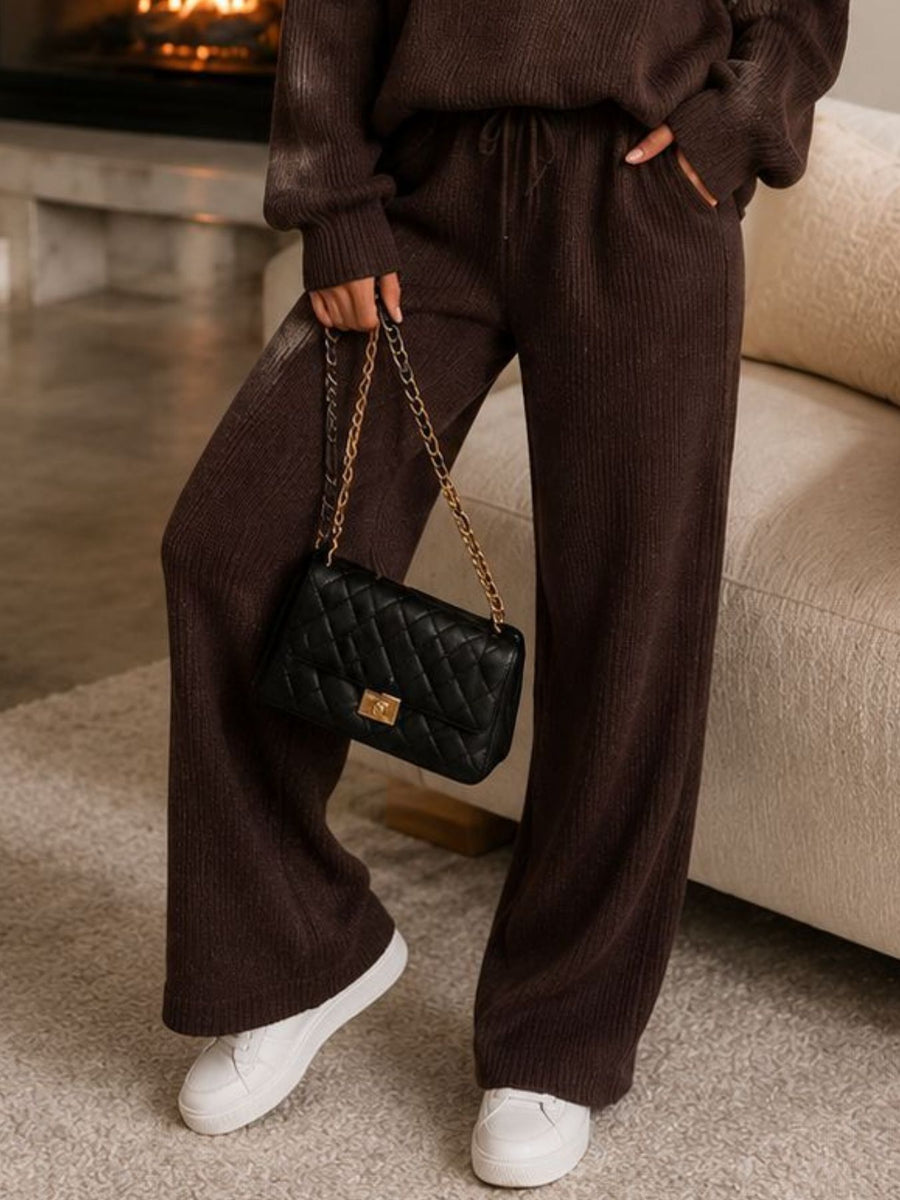 athleisure lounge set in Cream with collared