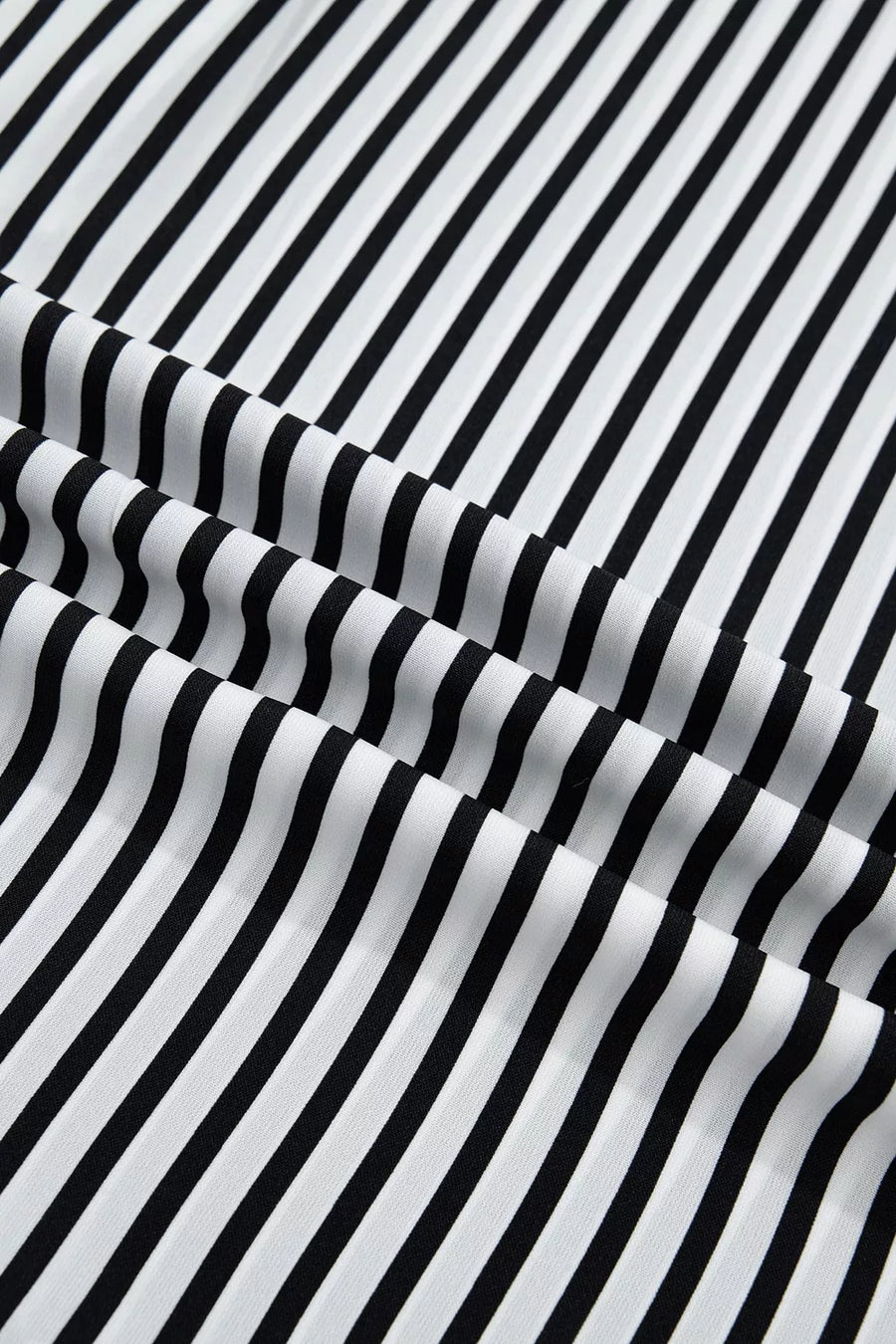 Striped Half Sleeve Button-up Shirt in Black, view 11