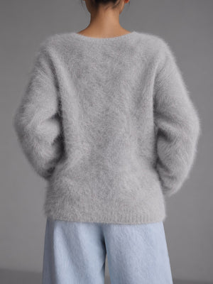 Golden mink fleece Care instructions: Hand wash cold cardigan in Gray with oversized silhouette