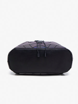 Geometric Medium Pvc Backpack in black with geometric pattern