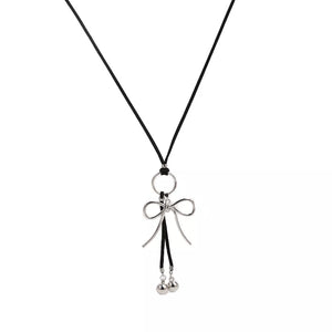 Elegant Bow Pendant Faux Leather Necklace option 10