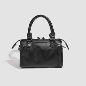 Motorcycle Studded Leather Crossbody Bag in Black