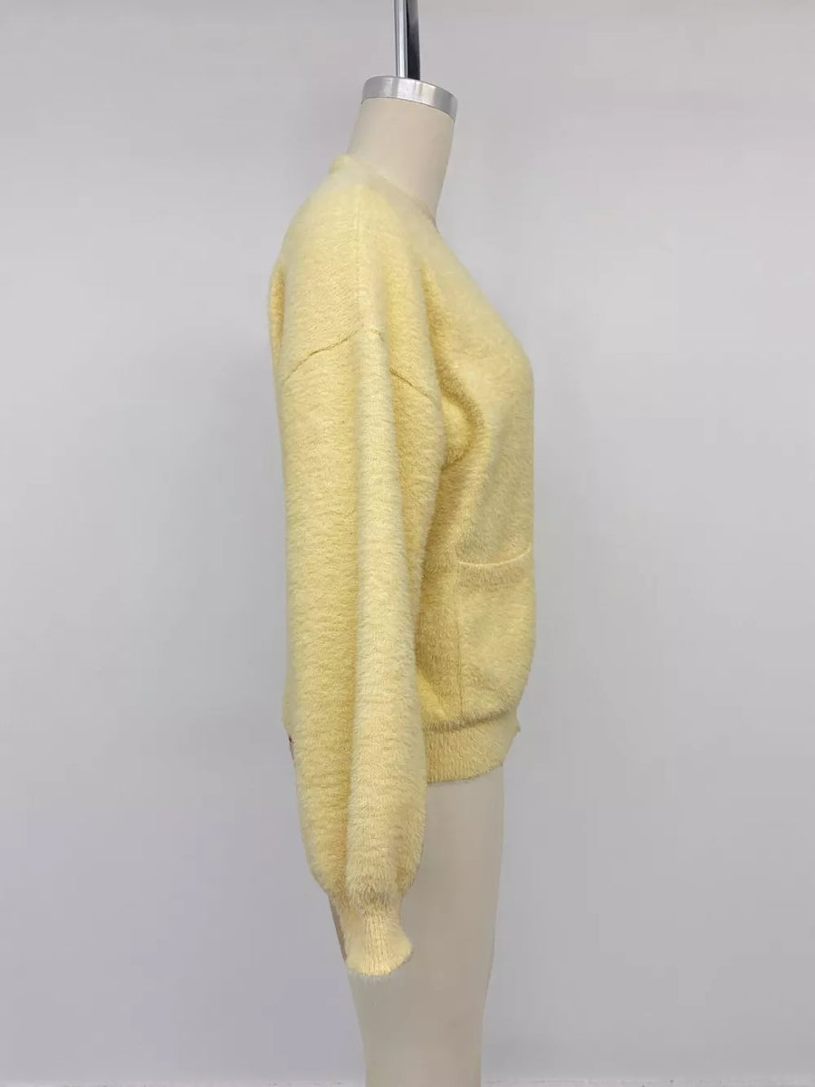 pale yellow cardigan