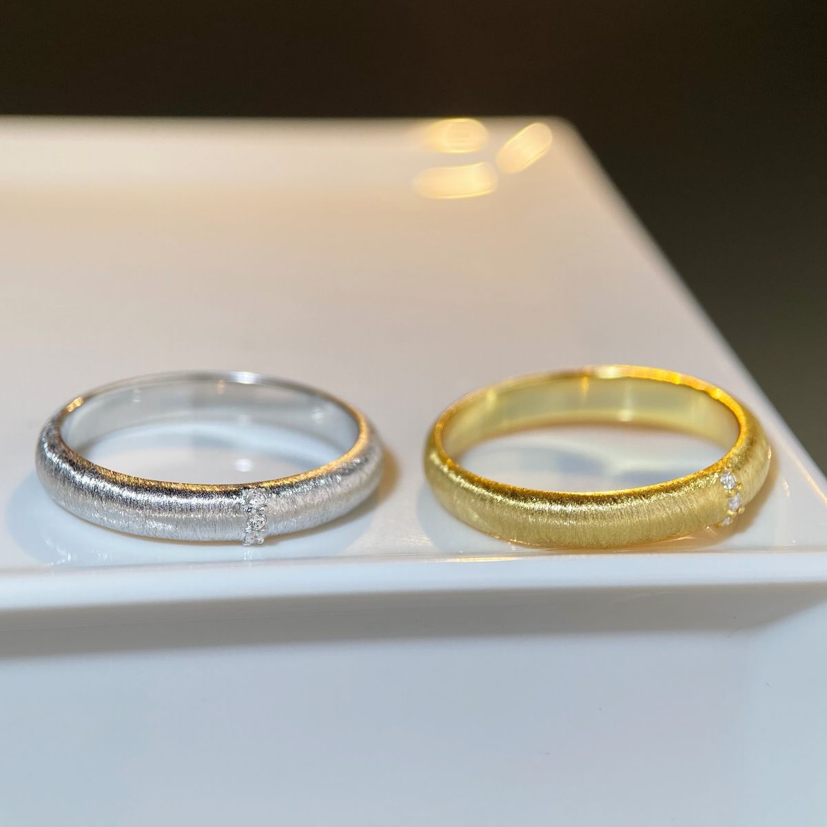 925 Sterling Silver Zircon Ring 18K Gold-Plated in silver with zircon accents