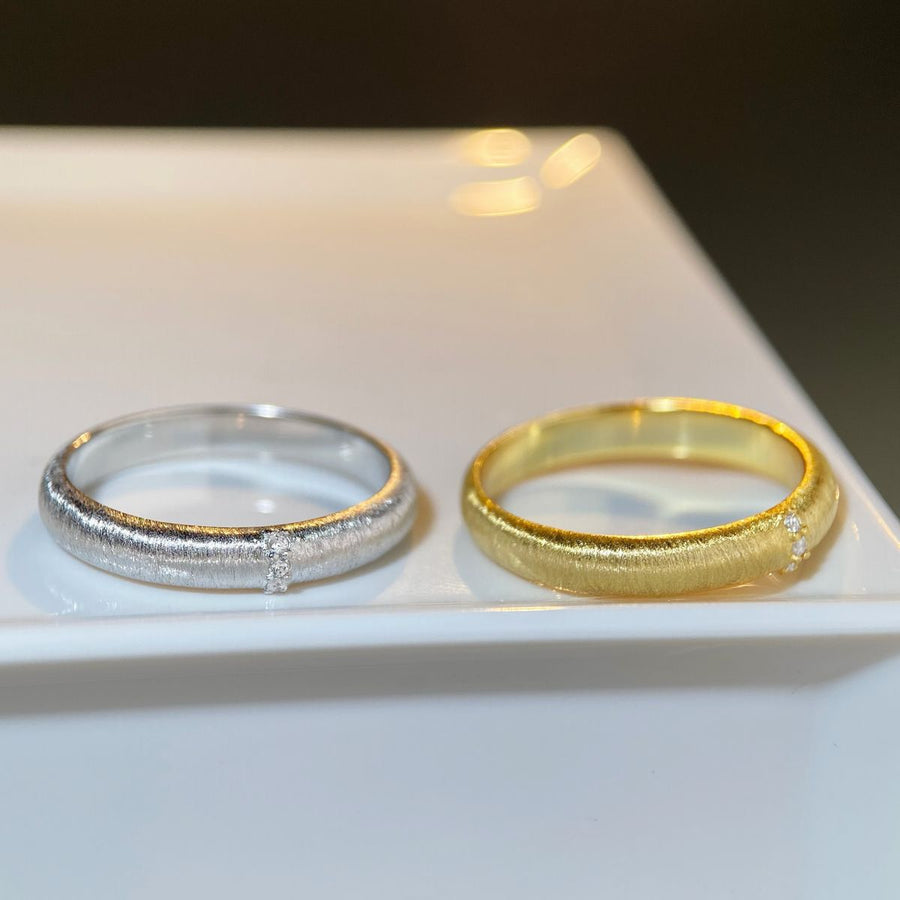 925 Sterling Silver Zircon Ring 18K Gold-Plated in silver with zircon accents