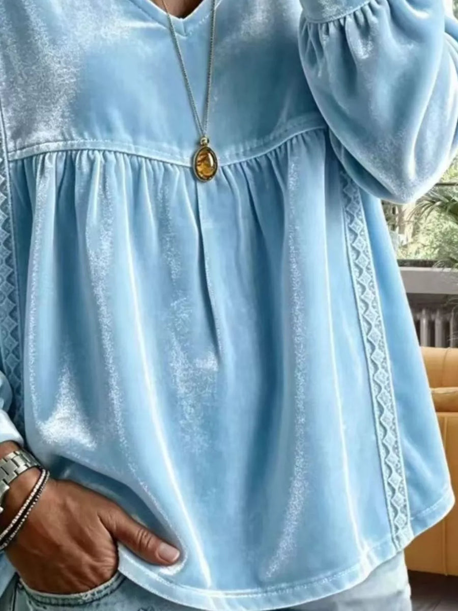 100% polyester Care instructions: Machine wash cold blouse in Gold with relaxed silhouette