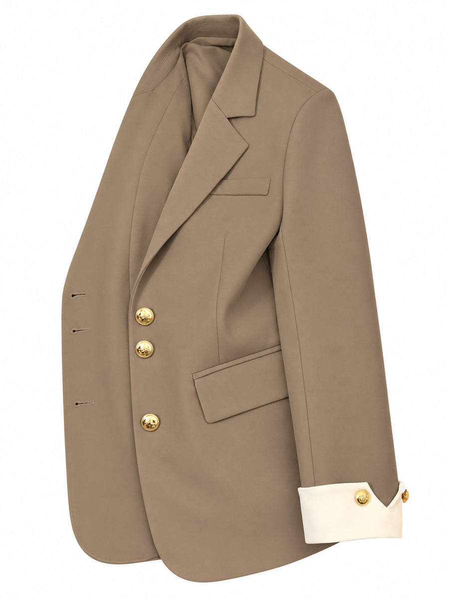 Blue regular blazer with notch lapel