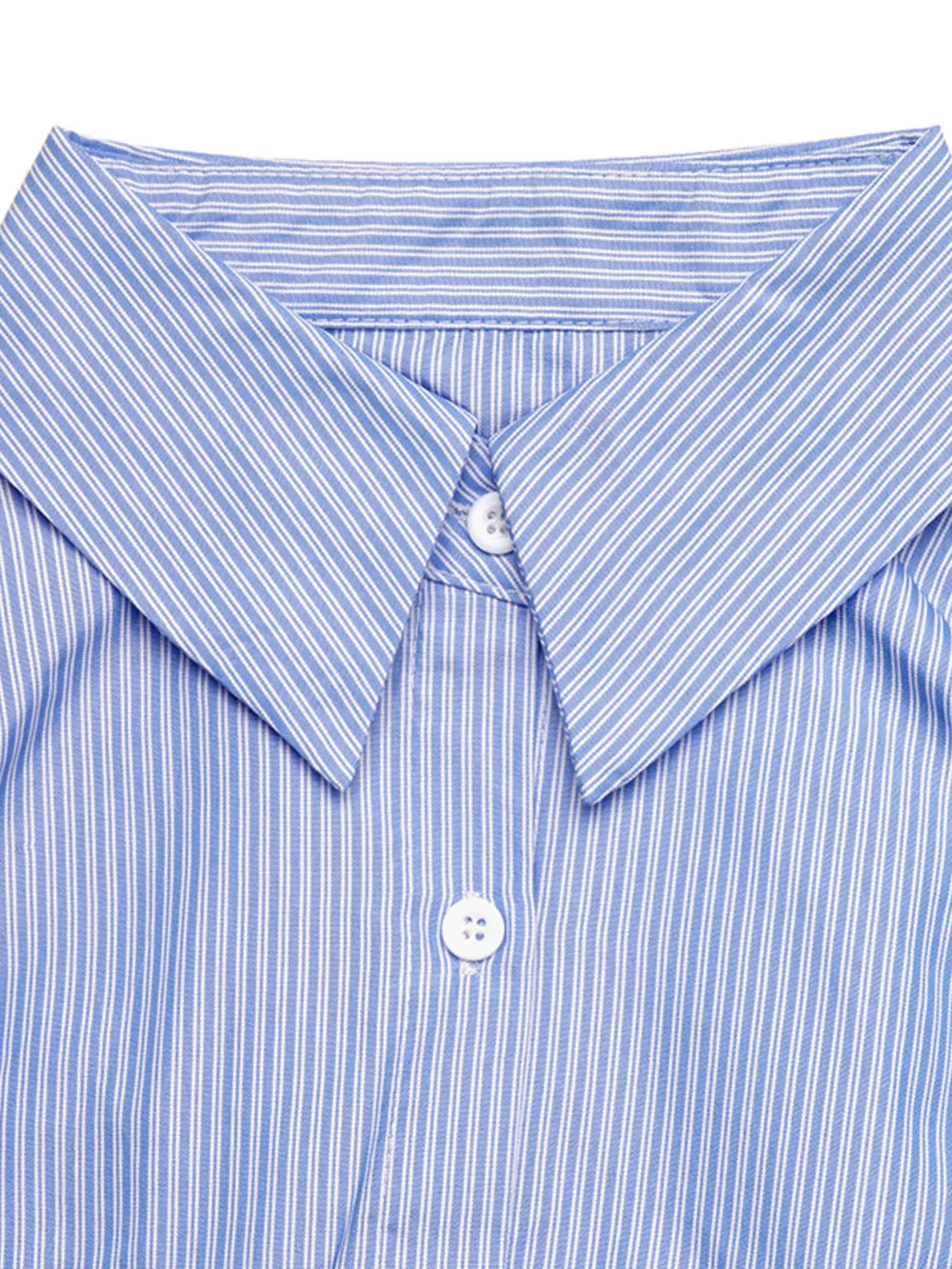 light blue button-down shirt with collared and long sleeve