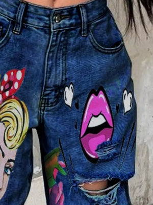 streetwear wide-leg jeans in Black Gray with not applicable