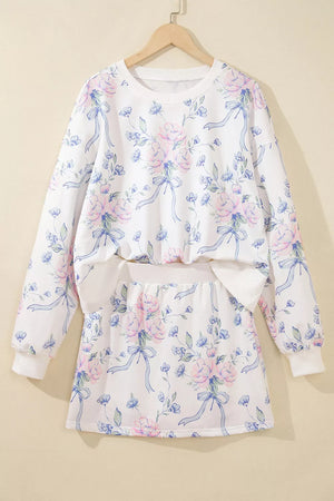 Two Piece Set in blush pink with floral and two-piece