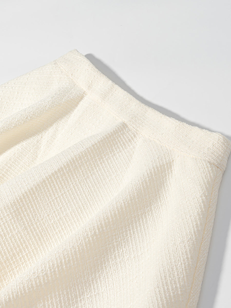 Textured Two-piece Set With Buttoned Top