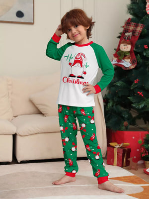 red relaxed pajama set with crew neck