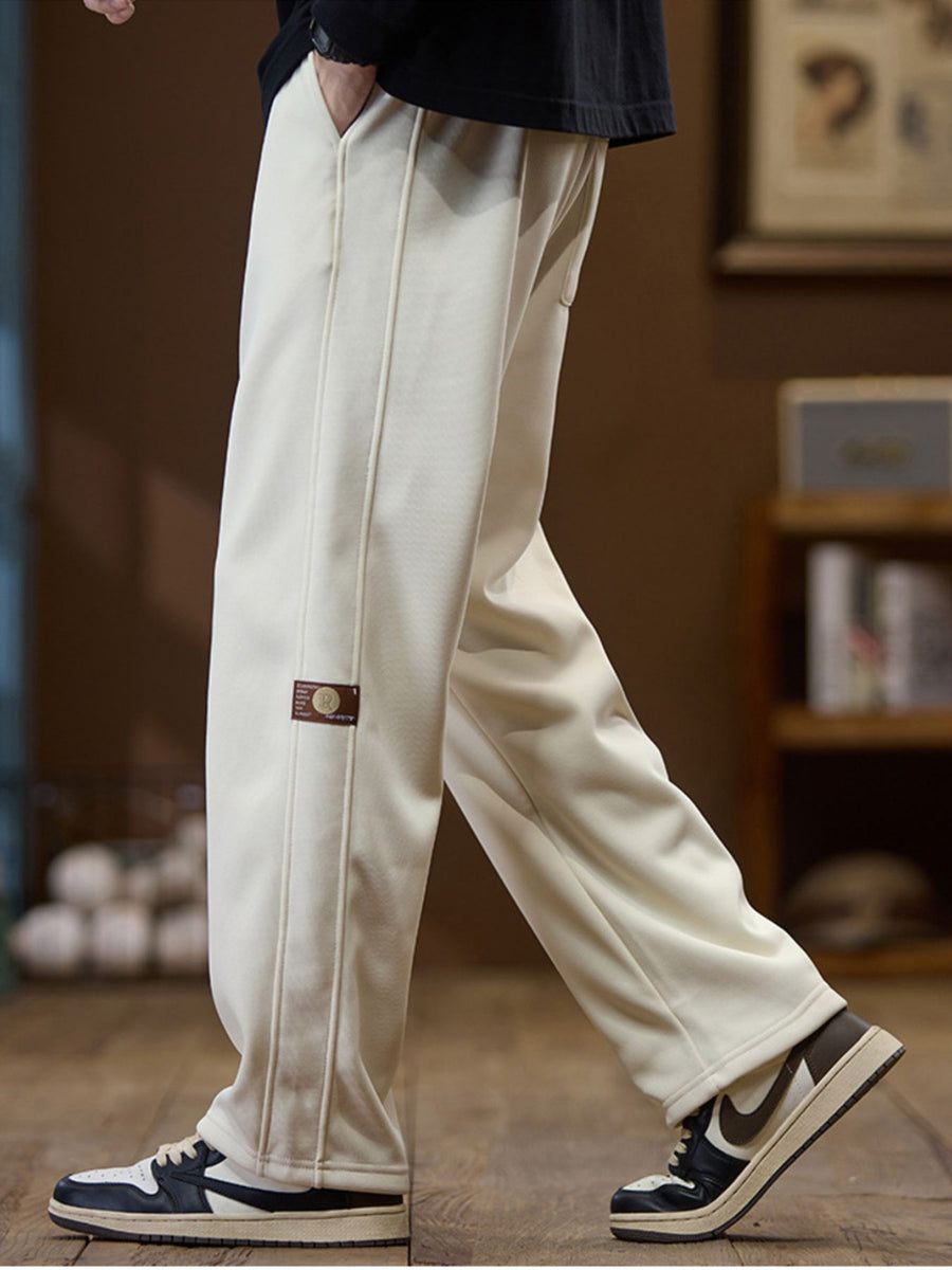 pants in Apricot with drawstring waist and full-length