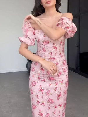 blush pink midi dress with midi and back-zip