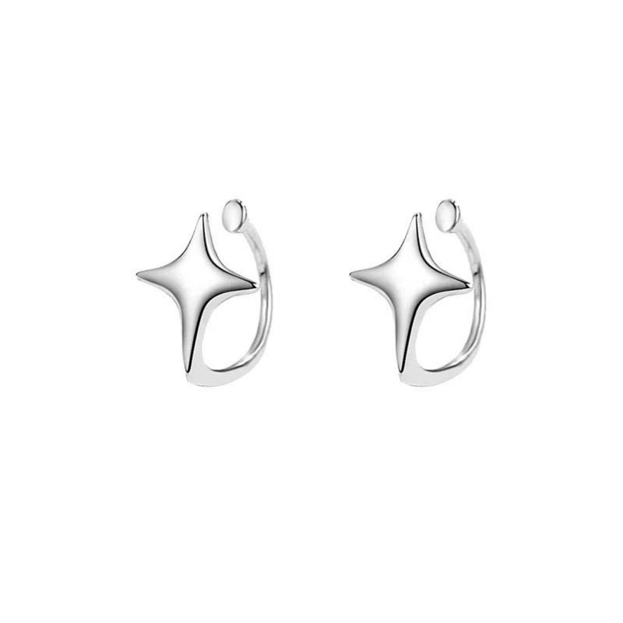 earrings featuring star in Silver with 925 sterling silver Care instructions: Avoid wearing during exercise, as sweat w