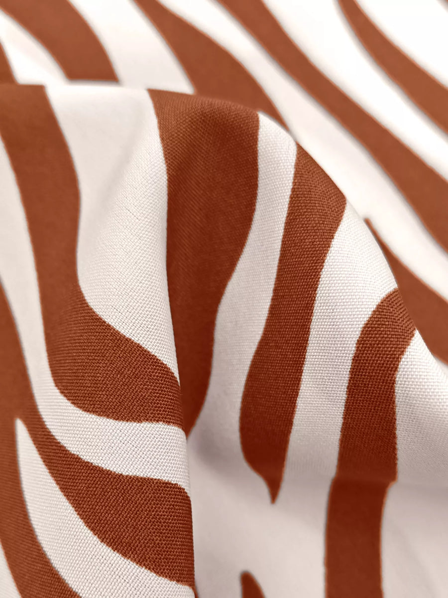 Brown Zebra Print Relaxed Two-Piece Set