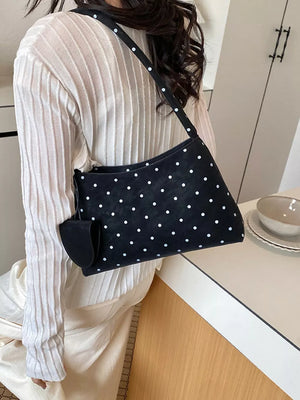 Polka Dot Shoulder Bag in Black
