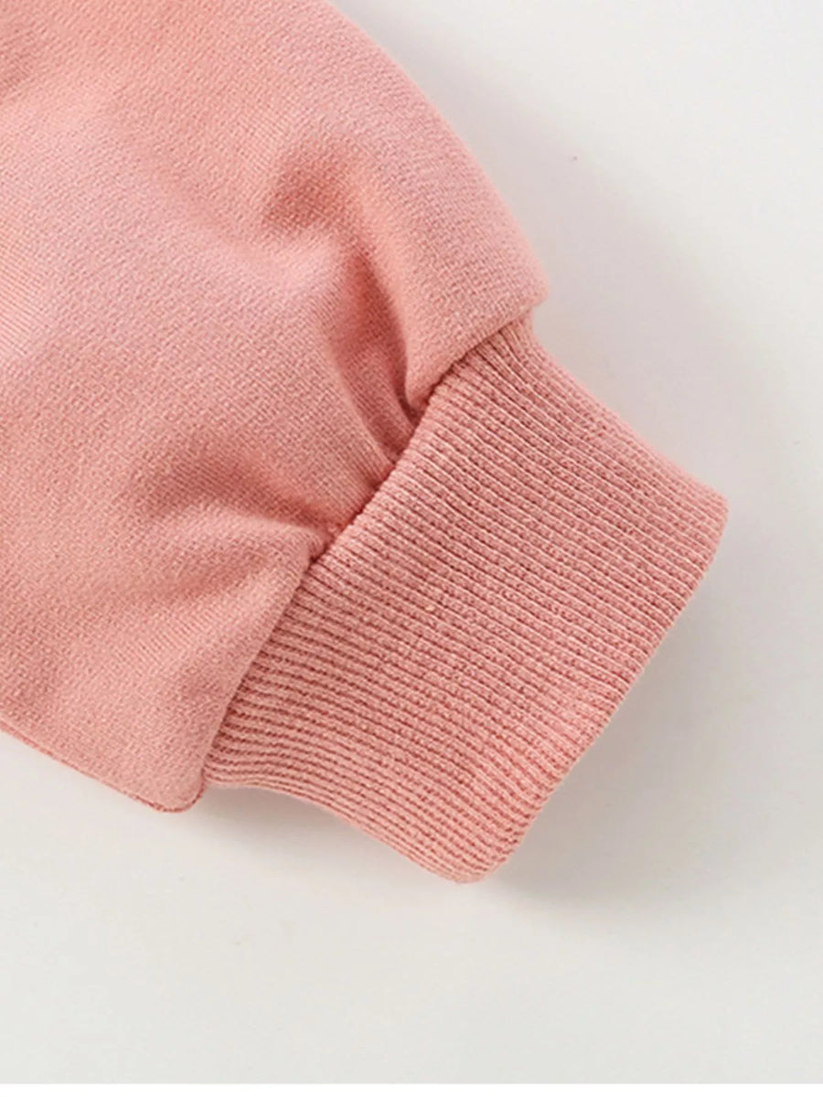 Dusty pink cotton sweatshirt cuff detail