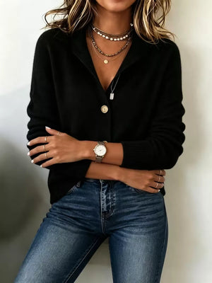 Khaki regular cardigan with collared