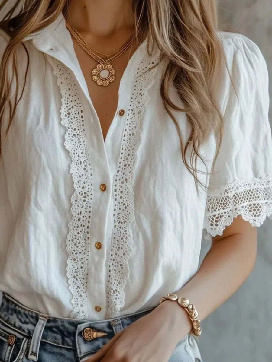 100% polyester Care instructions: Machine wash cold button-down shirt in White with regular silhouette