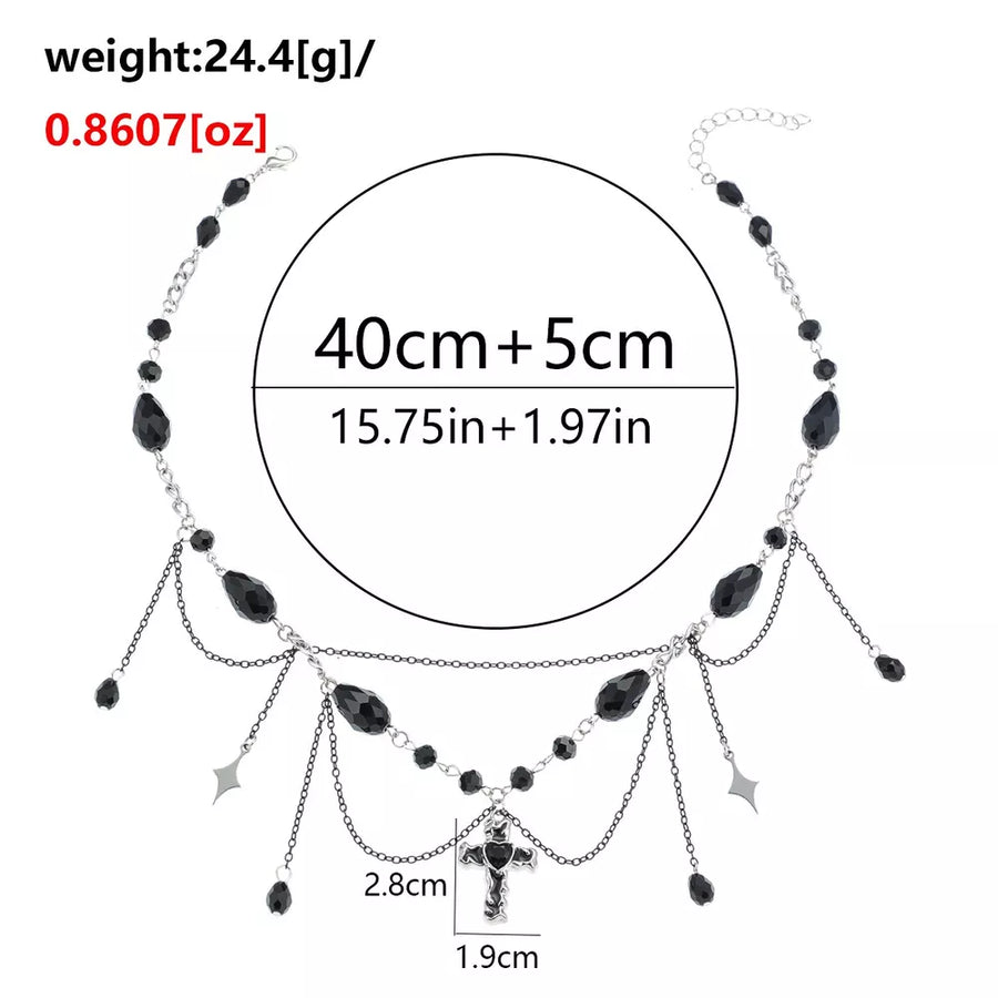 Gothic Cross Pendant Necklace Alloy Resin option 6