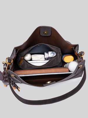espresso with crossbody bag with adjustable strap
