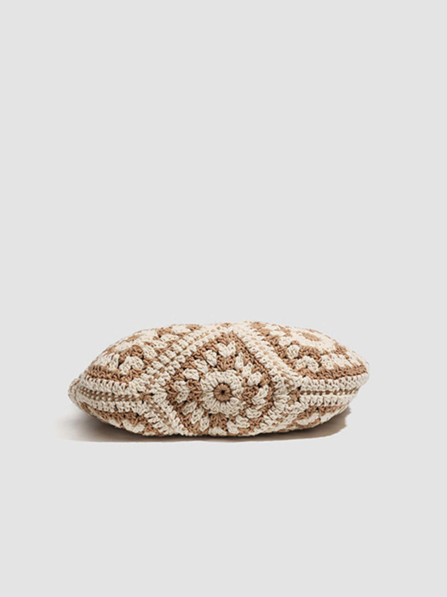 handbag featuring granny square in Khaki with Polyester Imported Size &amp texture