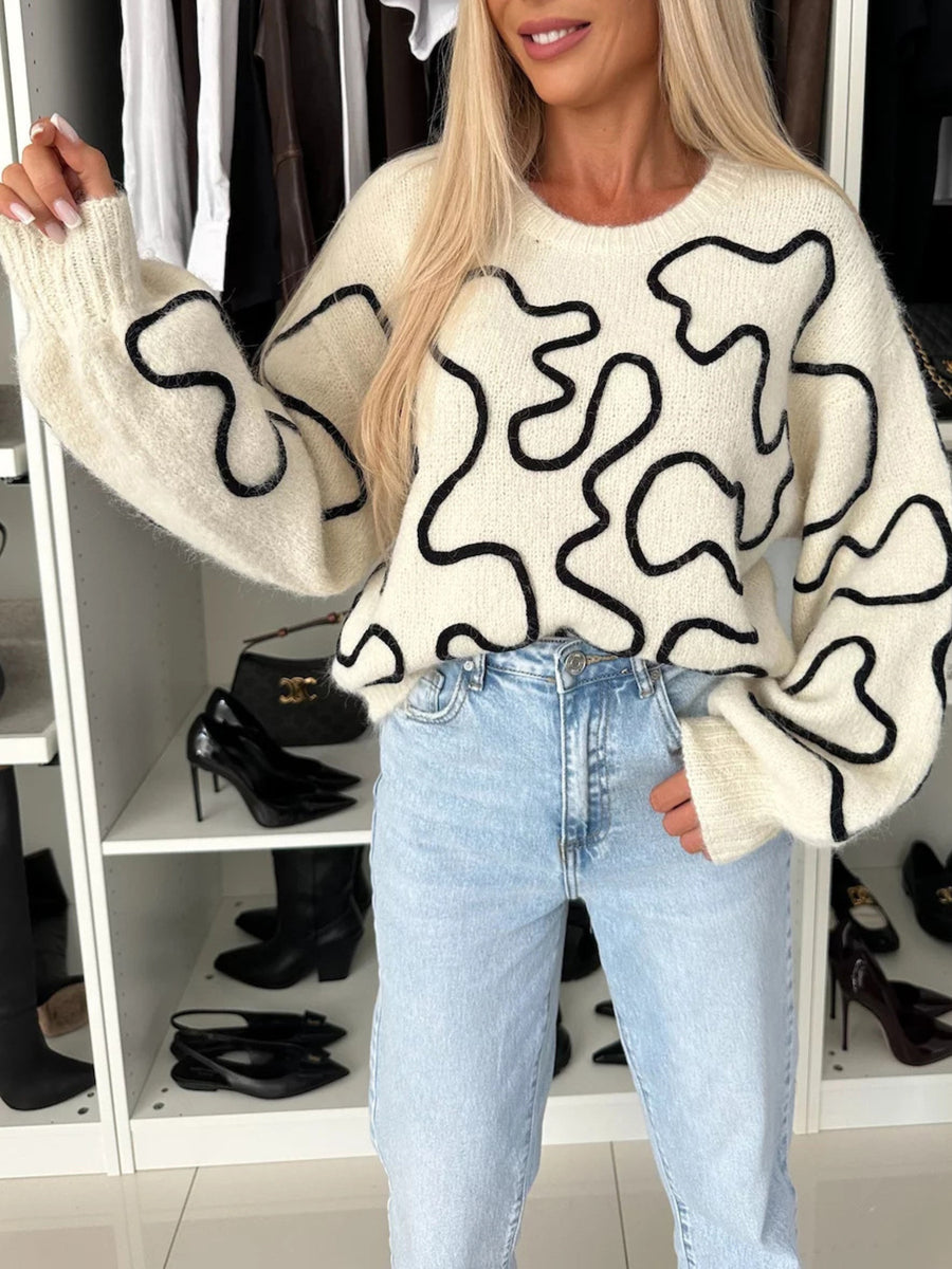 Apricot pullover sweater with hip-length and pullover