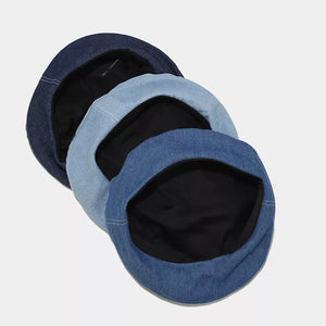 Denim Imported Size &amp hat in light wash denim with slouchy silhouette