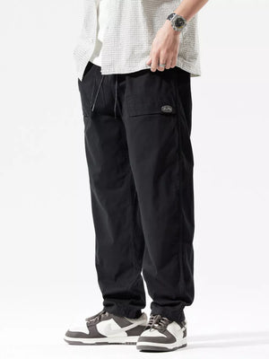 Men's Casual Cargo Pants Plus Size in Black