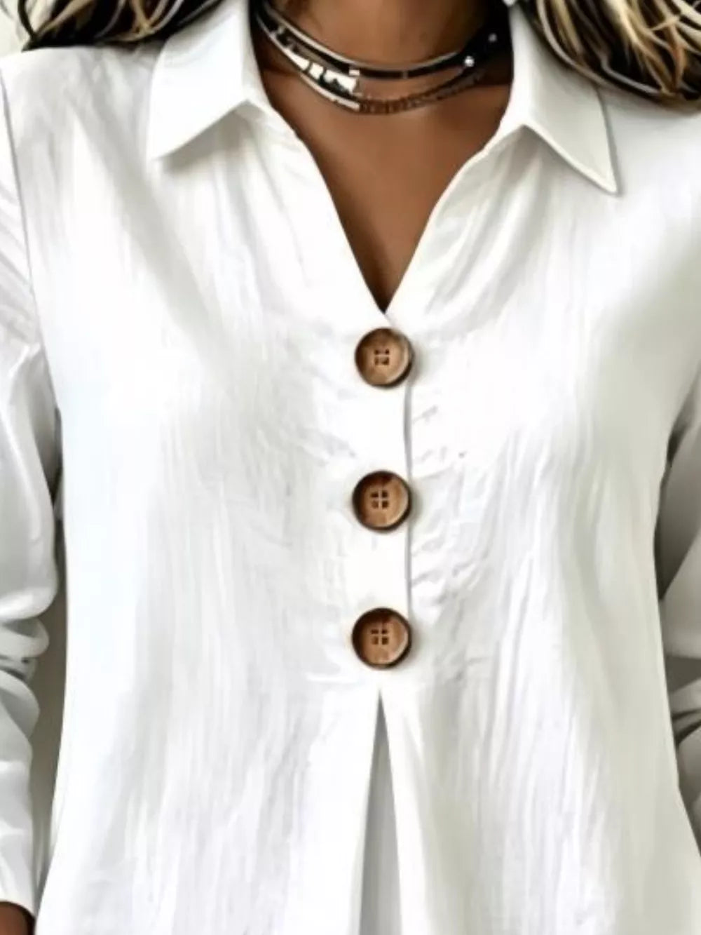 100% polyester Care instructions: Machine wash cold blouse in Dark Blue with relaxed silhouette