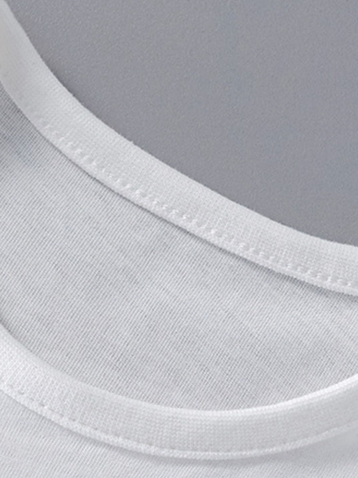 White cotton toddler t-shirt with crew neck and white trim detail