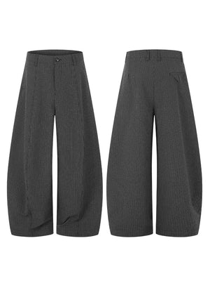 Grey with Men's Wide Leg Plaid Pants in Grey