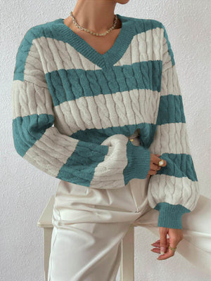 Light Gray relaxed v-neck sweater with v-neck